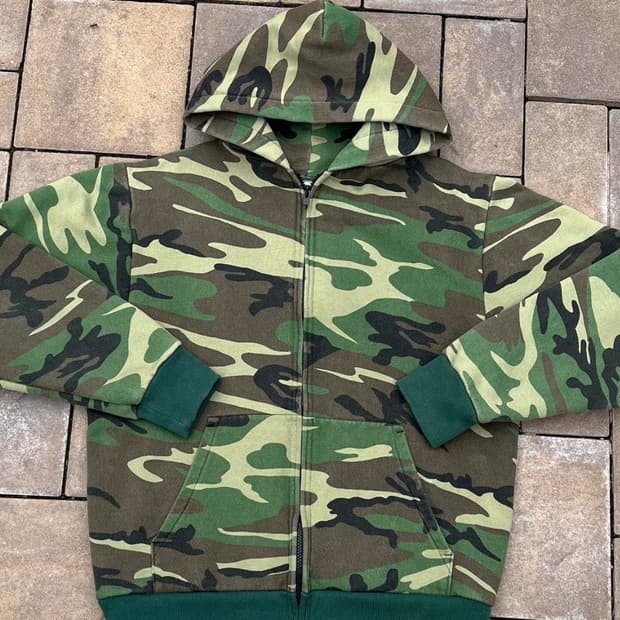 [M] 80s USA 캠버 후드집업 카모