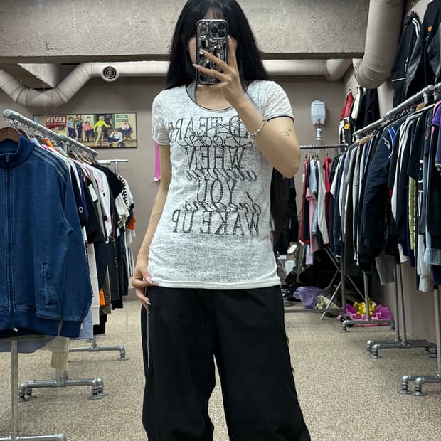 빈티지 갸루 하트백 반팔 티셔츠 S82