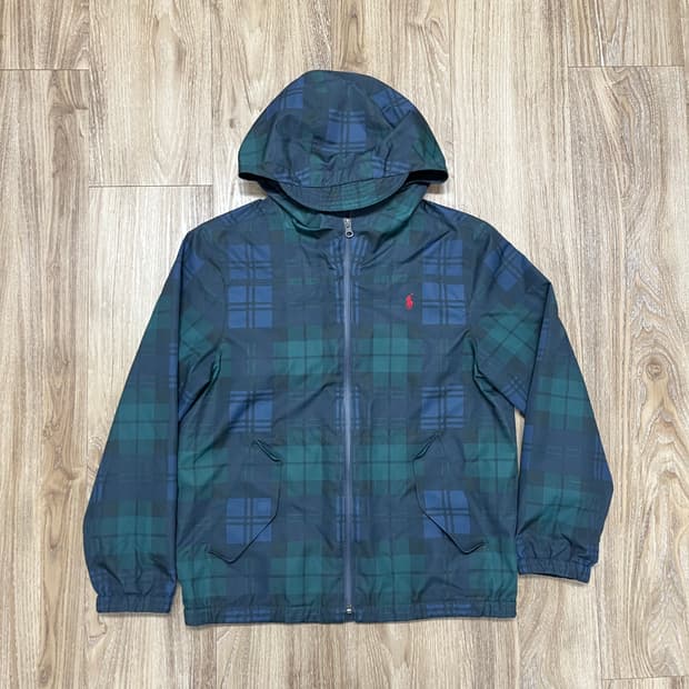 폴로 랄프호렌 블랙와치 발수 후드 자켓 보이즈