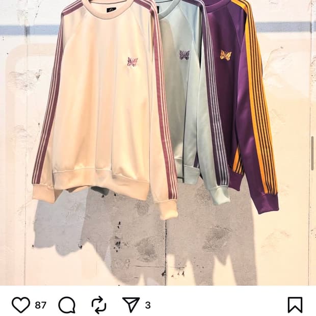 니들스 퍼플 크루넥 XL