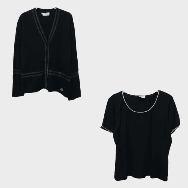 90'S 지방시 반팔 니트 가디건 셋업 62481