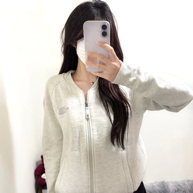 노스페이스 코튼 화이트라벨 아방핏 여성집업(xs)