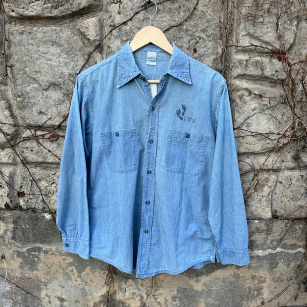 70s 챔피온 샴브레이 셔츠 made in usa 미해군 데님