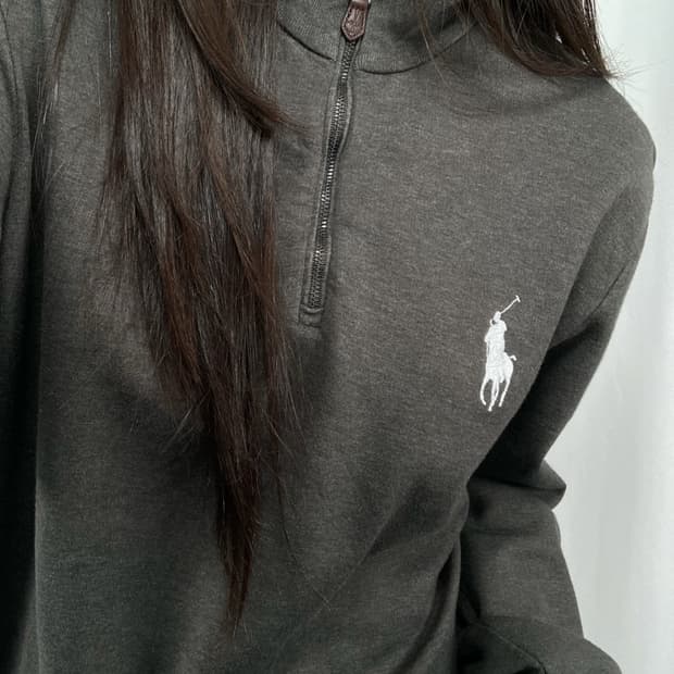 폴로 그레이 하프 집업