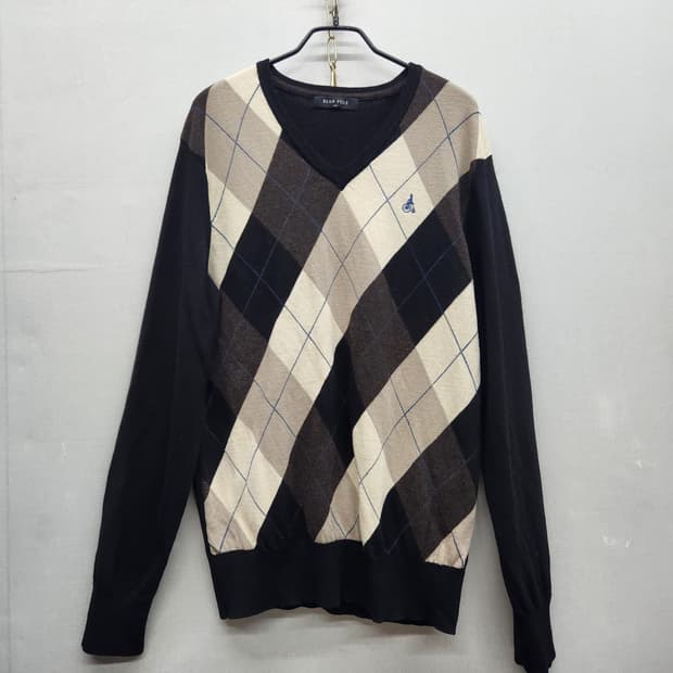 빈폴 아가일 패턴 울 니트 100(L)