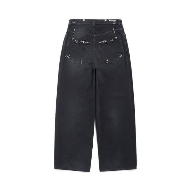 [S] 발렌시아가 피어싱 데님 배기 데님