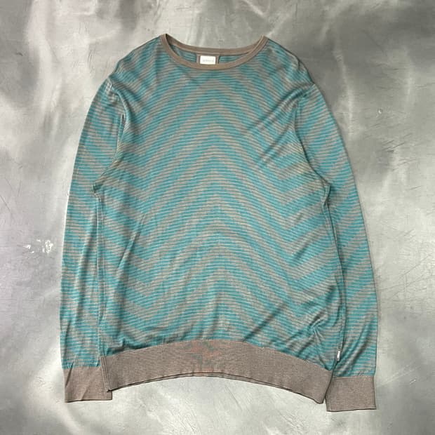  아르마니 꼴레지오니 스트라이프 패턴 니트 y15115