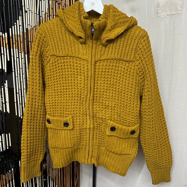 custom culture knit hood zipup