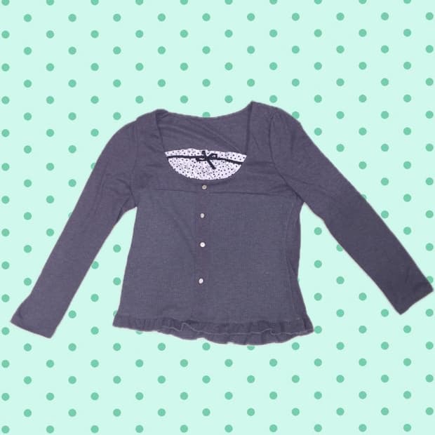 도트 리본 프릴 큐빅 티셔츠 핀터깔 y2k 쿠앤크 딸기부티크 빈티지