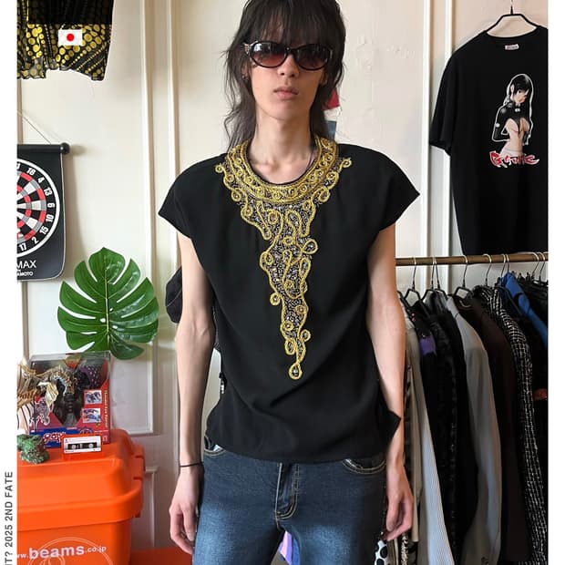 OTTO Collection Egypt Neck Sequin Top
