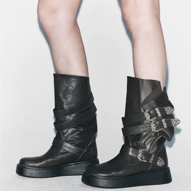 yeel western buckle folding boots