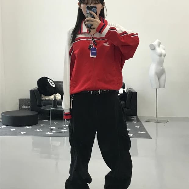 미즈노 화이트 레드 져지
