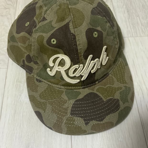 폴로 헤링본 카모 캡 모자