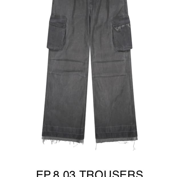 EP.8 03 TROUSERS WASHED BLACK 엑슬림 바지 xl