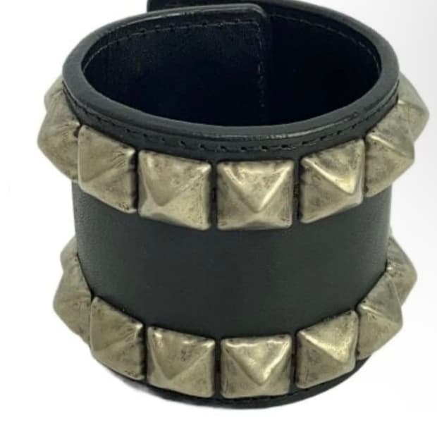 준야와타나베 스터드 펑크 레더 팔찌