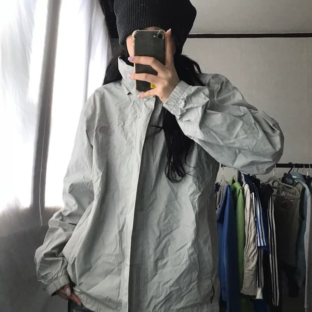 노페 연그레이 바람막이