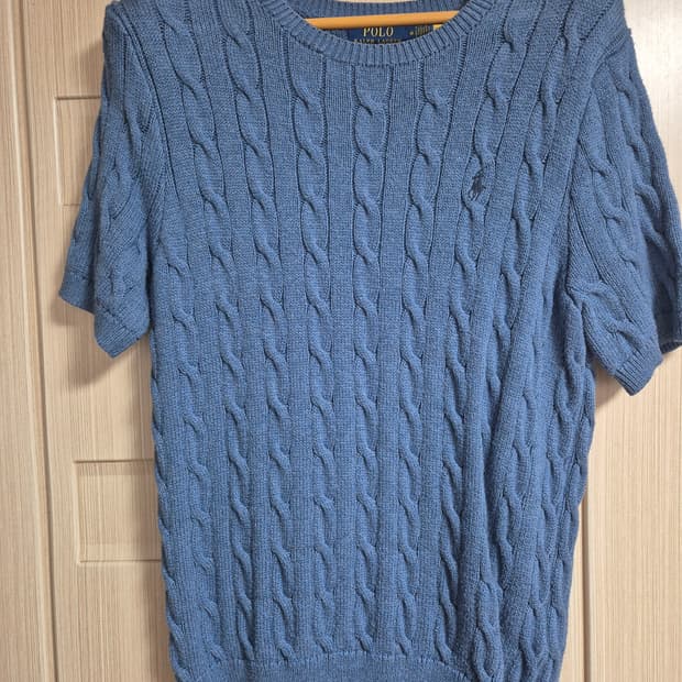 폴로랄프로렌 케이블반팔니트 블루 M
