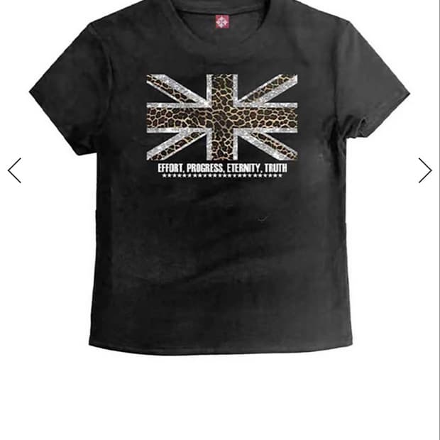 비엑세스 Leopard Union Jack Graphic T-Shirt