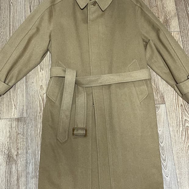 빈티지 베이지 히든 버튼 코트 42