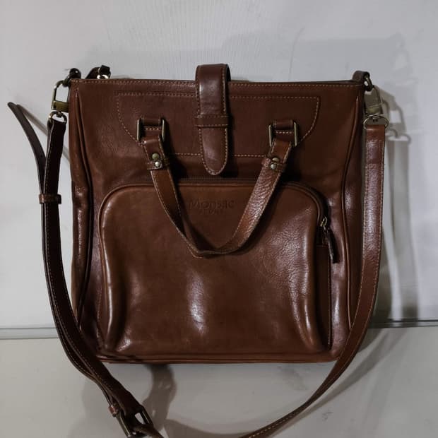 몽삭 00's 에이징 가죽 크로스백 서류가방