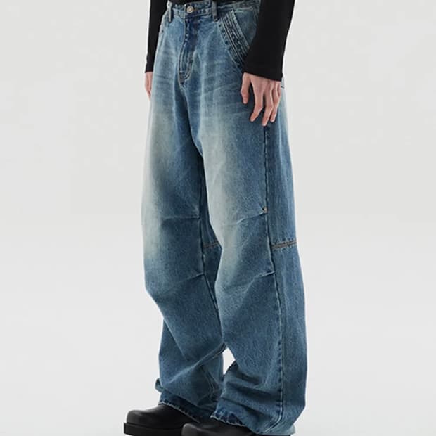 DNSR 파라슈트 와이드 데님 블루