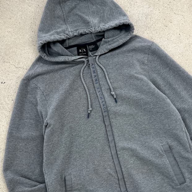 아르마니 익스체인지 그레이 로고 후드집업