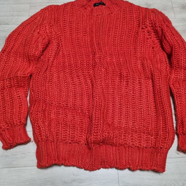 듀드나인 와플 벌키 니트 L