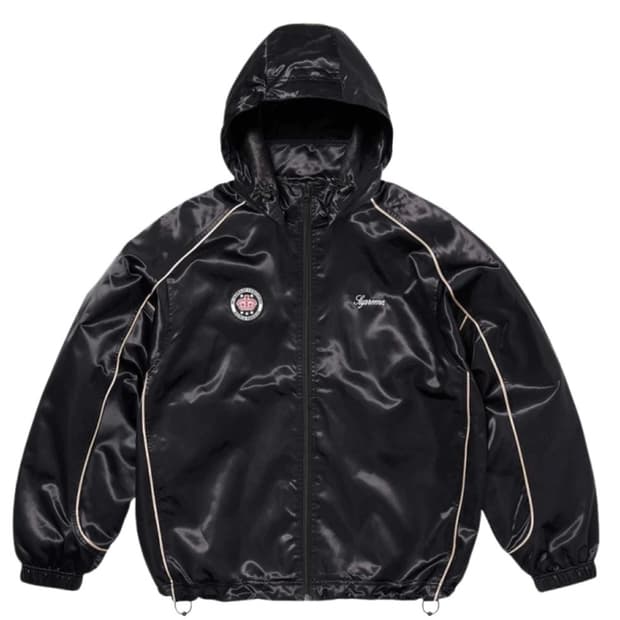 (S) 슈프림 사틴 후드 트랙 자켓