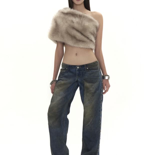 604service BEADED DISTRESSED JEANS m