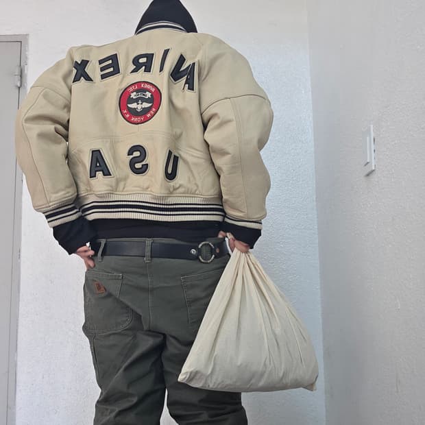 s) 아비렉스 아이콘 레더 바시티 자켓