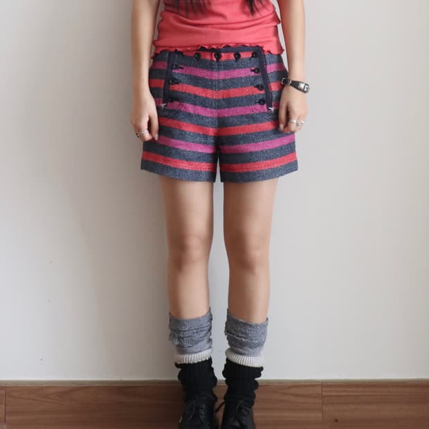 [Sacai Luck] Border Short Pants