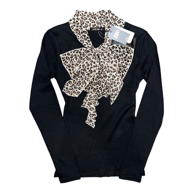 LAZY DAISY 레이지데이지 호피레이스 긴팔블라우스 갸루y2k