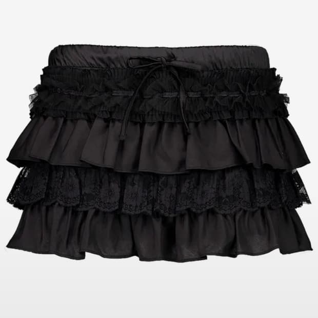 셋업이엑스이 튜튜 믹스 스커트 블랙