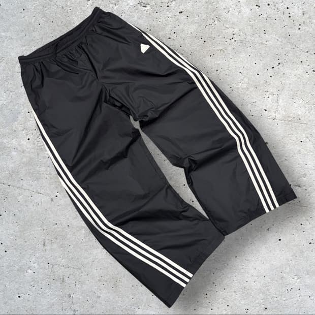 [L] 아디다스 나일론 삼선 트레이닝 바지 블랙 B842