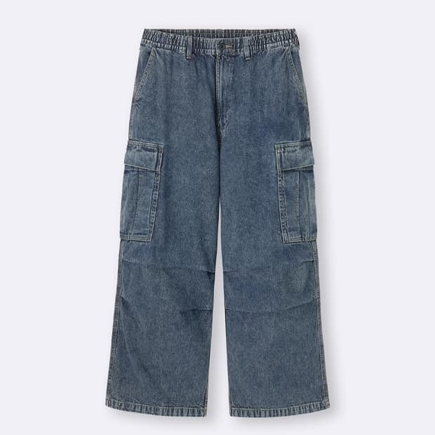 GU 슈퍼 와이드 데님 카고 팬츠 M