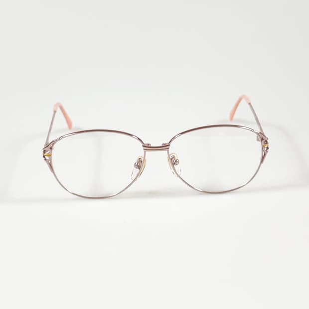 DASH 핑크 메탈 슬림 오벌 프레임 빈티지 안경