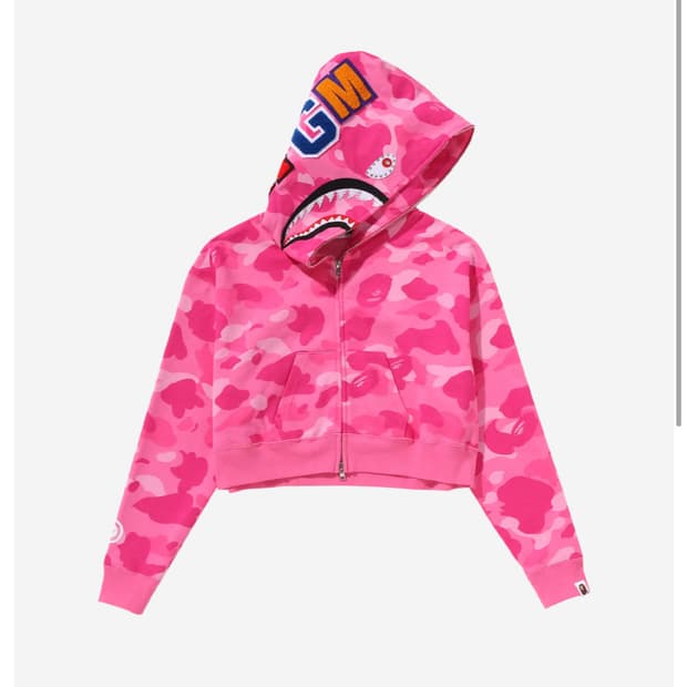 베이프 크리스탈 샤크 크롭 후드 M