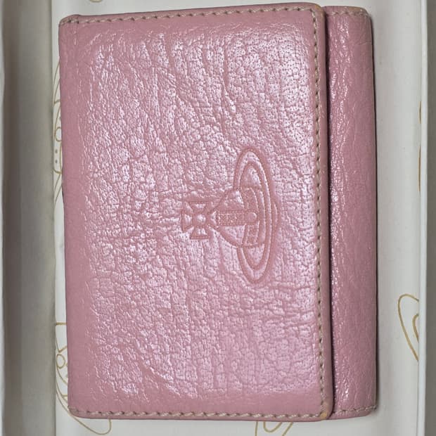 일본 빈티지 비비안 웨스트우드 핑크 가죽 반지갑