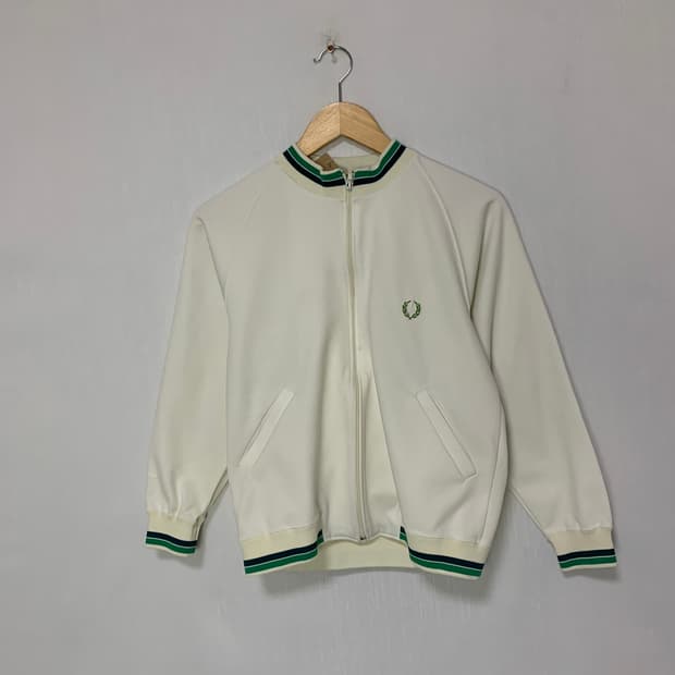 프레드페리 월계수 빈티지 아이보리 져지 집업 여성 S