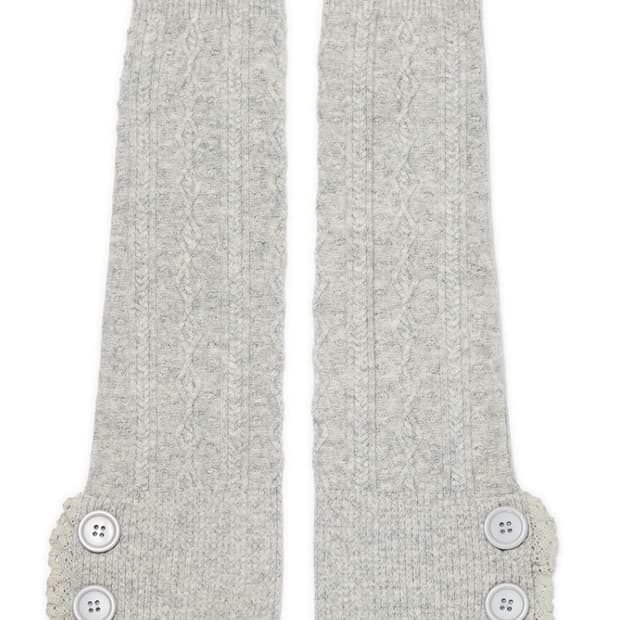 허그유어스킨 Button cable knit leg-warmer gray