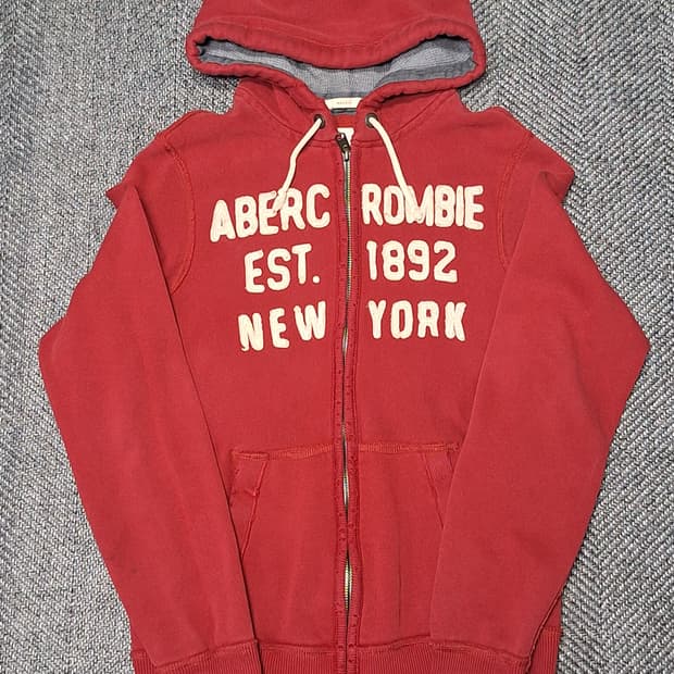아베크롬비 레드 후드집업