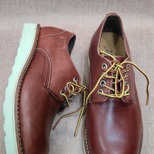 호킨스 미착용 230mm- 레드브라운 옥스포드화 로우컷 워크부츠