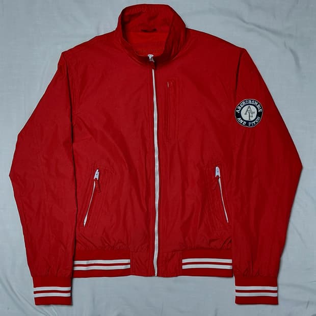 [L] 아베크롬비 & 피치 빈티지 패치 윈드브레이커 (레드)