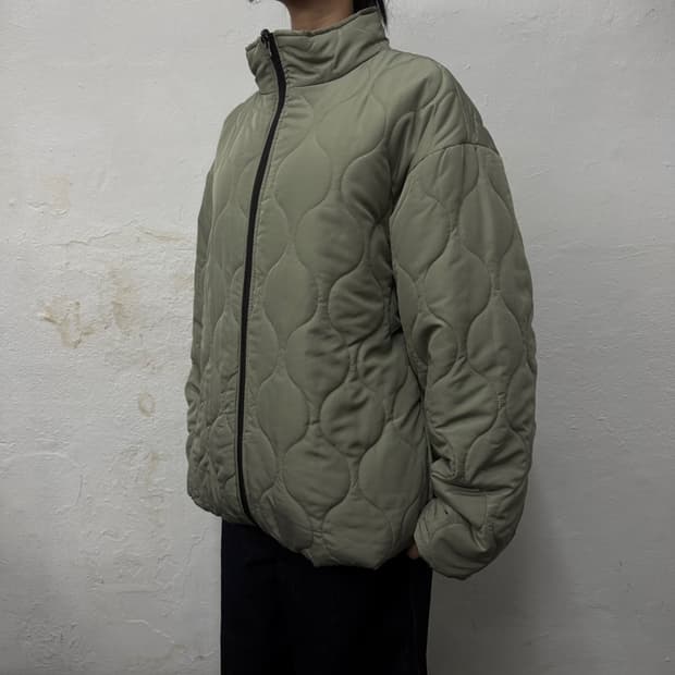 s.satisfaction 올리브컬러 리버시블 퀄팅 집업 자켓