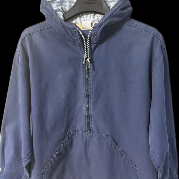 70~80's LLBean 하프집업 코튼 풀오버 네이비 L