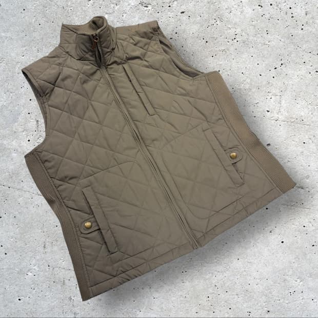 [L] 폴로 랄프로렌 퀼팅 조끼 카키 브라운 패딩 B506