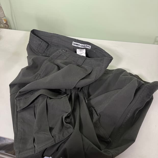 L 감마갤러리 진그레이 와이드핏 멀티카고 코튼팬츠