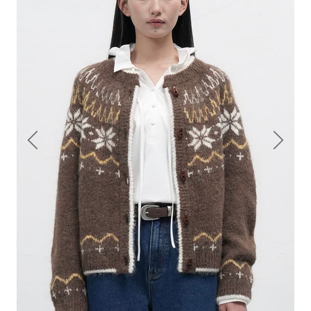 제네럴아이디어 울 노르딕 더플 가디건 M