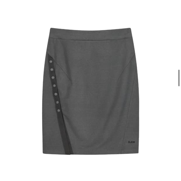 Ojos 오호스 버튼 슬릿 미디 스커트 skirt 차콜 사이즈2