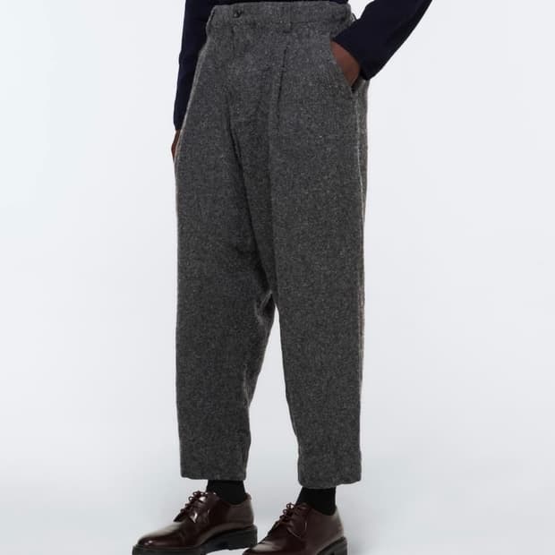 꼼데가르송 옴므 듀 원턱 축융 울 팬츠 M